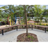 Woodville 90° Angled Bench - Merbau Hardwood (In-Ground)