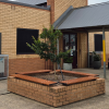 Woodville Bench - Plinth Mount - Wood Grain Ali - Western Red Cedar