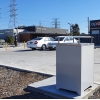 Athens Bin Enclosure - Powder Coated Base / Stainless Steel Curved Cover