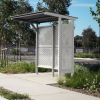 Manchester Bus Shelter - Grey (Laser Cut Circles) Open Approach