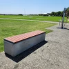 Paris Flat Bench (Western Red Cedar) - Plinth Mount + Concrete Plinth