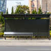 Manchester Bus Shelter - Black (Solid Panels)