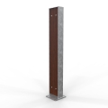 Galvanised  Architectural Bollard - Slatted (Merbau Hardwood)