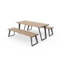 Vienna Setting with Benches - Wood Grain Aluminium - Blonde Oak