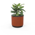 London Planter (Short) - Wood Grain Aluminium (Western Red Cedar) - (Powder Coated Black)