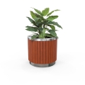 London Planter (Short) - Wood Grain Aluminium (Western Red Cedar) - (Stainless Steel)