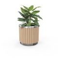 London Planter (Short) - Wood Grain Aluminium (Blonde Oak) - (Stainless Steel)
