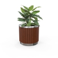 London Planter (Short) - Merbau Hardwood (Stainless Steel)