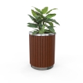 London Planter (Tall) - Merbau Hardwood (Stainless Steel)