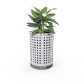London Planter (Tall) - Steel (Laser Cut Holes) - (Stainless Steel)