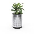 London Planter (Tall) - Steel (Laser Cut Holes) - (Powder Coated Black)