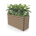 Barcelona Planter - Slimline Rectangular - Wood Grain Aluminium - Blonde Oak