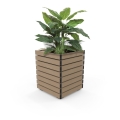 Barcelona Planter - Square - Wood Grain Aluminium - Blonde Oak
