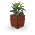 Barcelona Planter - Square - Wood Grain Aluminium - Western Red Cedar