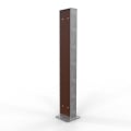Galvanised  Architectural Bollard - Slatted (Merbau Hardwood)