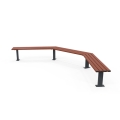 Woodville 90° Angled Bench - Wood Grain Aluminium - Western Red Cedar (Bolt Down)