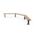 Woodville 90° Angled Bench - Wood Grain Aluminium - Blonde Oak (Bolt Down)