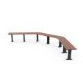 Woodville 90° Angled Bench - Enviroslat Walnut (Bolt Down)