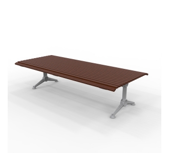 London Double Width Bench - Splay Leg - Merbau Hardwood