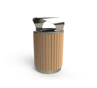 London Bin Covered Top - Stainless Steel - Mixed Blonde