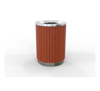 London Bin - Stainless Steel - Wood Grain Aluminium (Western Red Cedar)