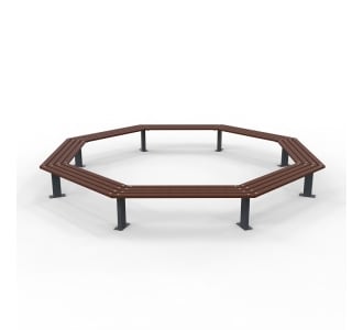 Woodville 360° Angled Bench - Merbau Hardwood (Bolt Down)