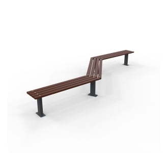 Woodville Zig-Zag Angled Bench - Merbau Hardwood (Bolt Down)