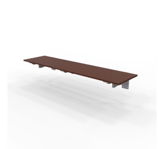 London Flat Bench - Wall Mount - Merbau Hardwood