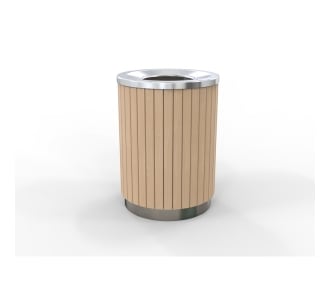 London Bin - Stainless Steel - Wood Grain Aluminium (Blonde Oak)