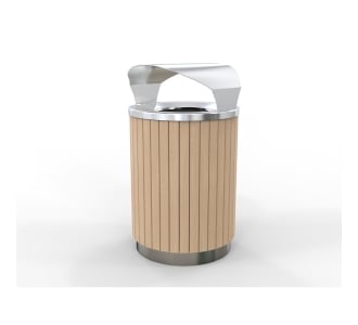 London Bin Covered Top - Stainless Steel - Wood Grain Aluminium (Blonde Oak)