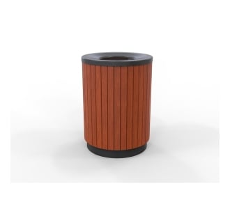 London Bin - Stainless Steel - Wood Grain Aluminium (Western Red Cedar)