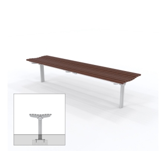 London Bench - Staight Subsurface Mount Leg - Merbau Hardwood