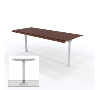 London DDA Table - Straight Subsurface Mount Leg - Merbau Hardwood