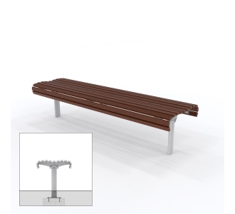 Madrid Bench - Straight Subsurface Mount Leg - Merbau Hardwood