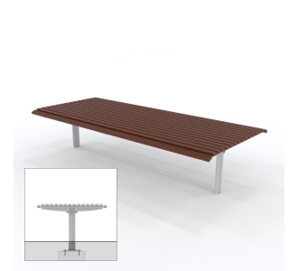 London Double Width Bench - Subsurface Mount - Merbau Hardwood