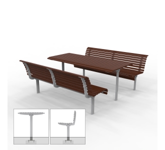 Madrid Setting with Seats - Subsurface Mount - Merbau Hardwood