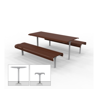 Madrid Setting with Benches - Subsurface Mount - Merbau Hardwood