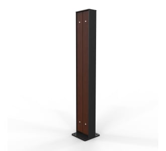 Black Architectural Bollard - Slatted (Merbau Hardwood)