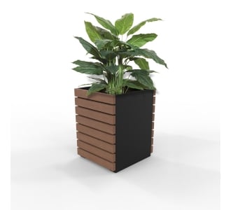 Barcelona Planter - Square (Solid Ends) - Enviroslat Walnut