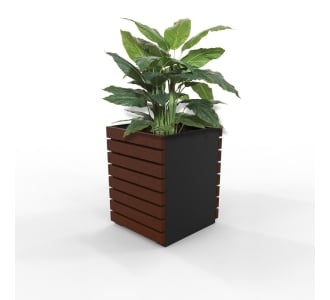 Barcelona Planter - Square (Solid Ends) - Merbau Hardwood