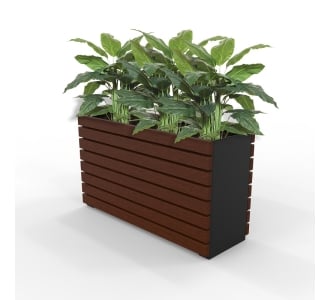 Barcelona Planter - Slimline Rectangular (Solid Ends) - Merbau Hardwood