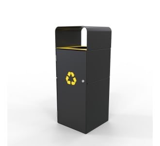 Prague Bin 60L Covered Top - Black - Recycling