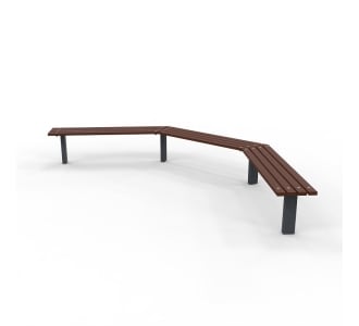 Woodville 90° Angled Bench - Merbau Hardwood (In-Ground)