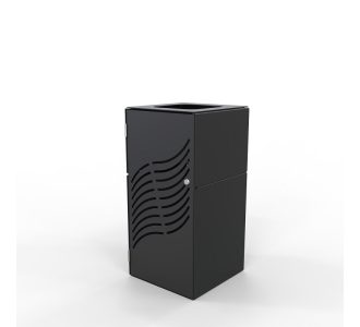 Prague Wheelie Bin Enclosure Open Top - Black - Laser Cut