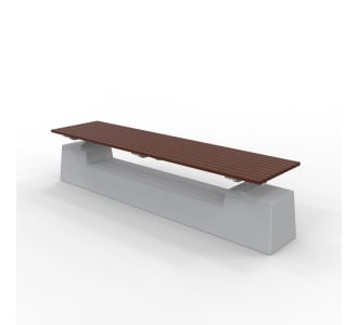 London Flat Bench - Plinth Mount - Merbau Hardwood