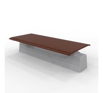 London Double Width Bench - Plinth Mount - Merbau Hardwood