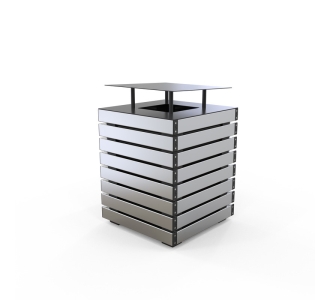 Barcelona Bin - Covered Top - Anodised Aluminium