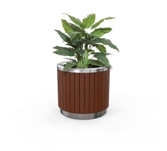 London Planter (Short) - Merbau Hardwood (Stainless Steel)