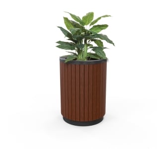 London Planter (Tall) - Merbau Hardwood (Powder Coated Black)