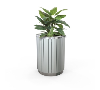 London Planter (Tall) - Anodised Aluminium (Stainless Steel)